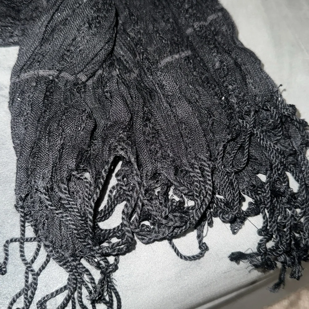Black with foil inlay fashion scarf. NWOT